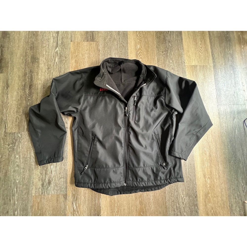 Berne Softshell Jacket Mens Large Black Excellent Fleece Lined‎ Full Zip Ecosyl